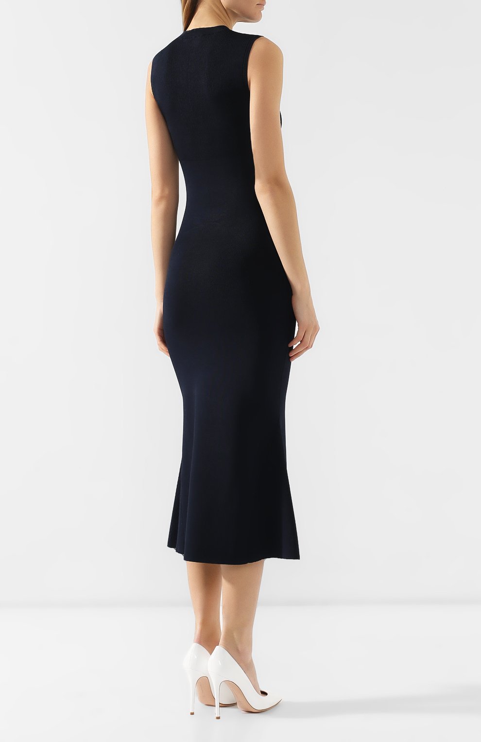 Платье из вискозы VICTORIA BECKHAM, арт. DR KNT 6706 PSS19 NEEDLE CHANGE SIG, фото 4