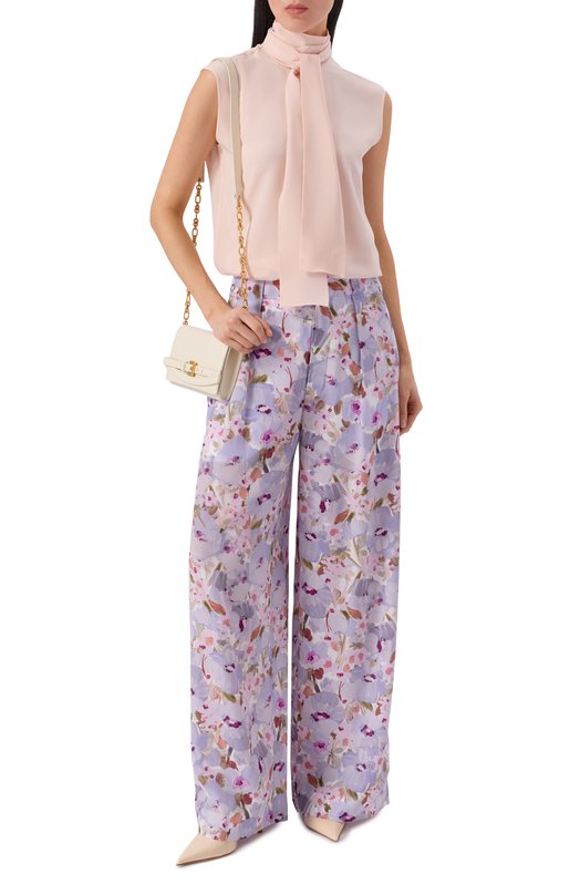 Шелковые брюки Balmain GF1PN215/SF37 Сиреневый  GF1PN215/SF37 Фото 2