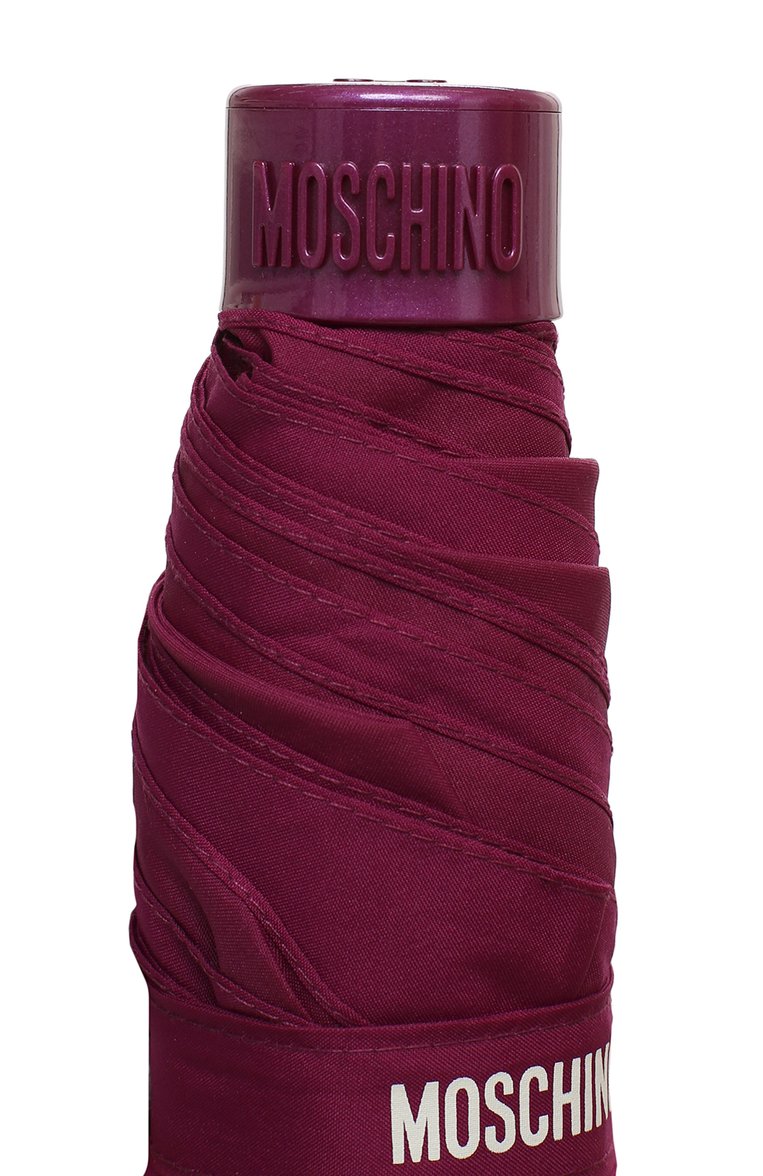 Женский складной зонт MOSCHINO бордового цвета, арт. 8014-SUPERMINI | Фото 5 (Материал: Металл, Текстиль, Синтетический материал; Материал сплава: Проставлено; Нос: Не проставлено)