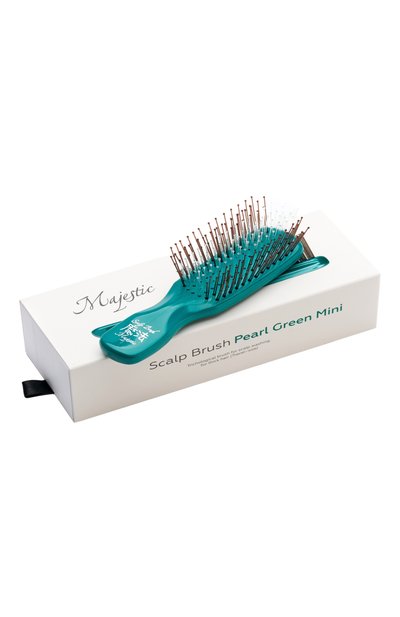 Женская мини-расческа scalp brush 198 зубцов, оттенок зеленый жемчуг MAJESTIC, арт. 4673748653065