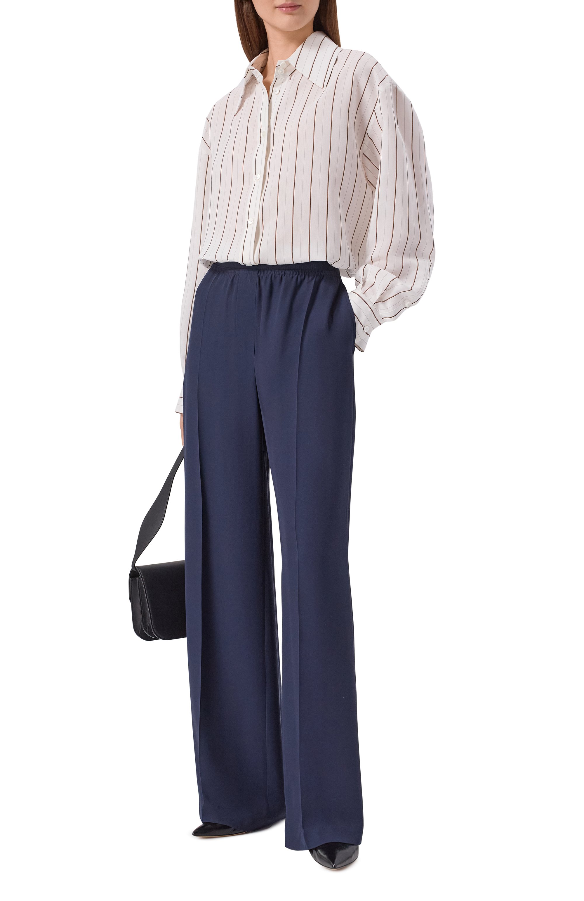 Брюки из вискозы BOSS синего цвета по цене 29350 руб., арт. 50557442, фото 2 Брюки из вискозы BOSS, арт. 50557442, фото 2