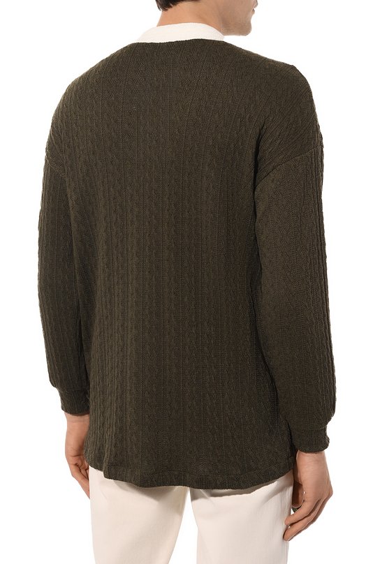 Хлопковый кардиган CHMPS PARISSE Хаки, фото 4