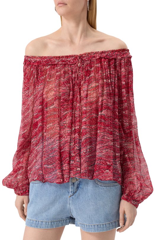 Блузка из вискозы Isabel Marant Etoile 25PHT0346FB-C1J07E Красный  25PHT0346FB-C1J07E Фото 3
