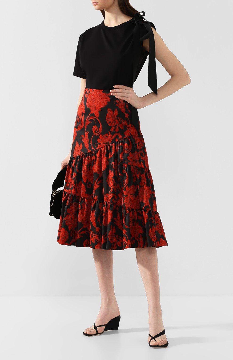Хлопковая юбка DRIES VAN NOTEN красного цвета по цене 87700 руб., арт. 201-30863-9407, фото 2 Хлопковая юбка DRIES VAN NOTEN, арт. 201-30863-9407, фото 2
