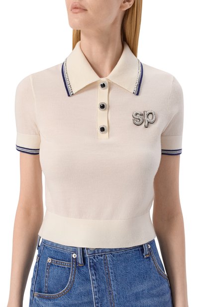 Шерстяное поло SELF-PORTRAIT, арт. SS25123TAC, фото 5