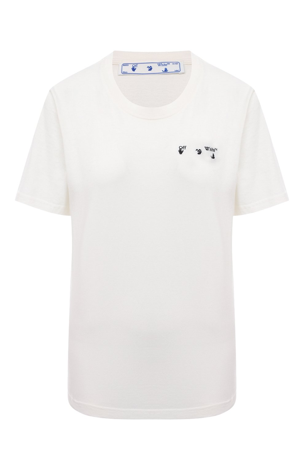 Хлопковая футболка OFF-WHITE белого цвета по цене 32700 руб., арт. 0WAA049R21JER001, фото 1 Хлопковая футболка OFF-WHITE, арт. 0WAA049R21JER001, фото 1