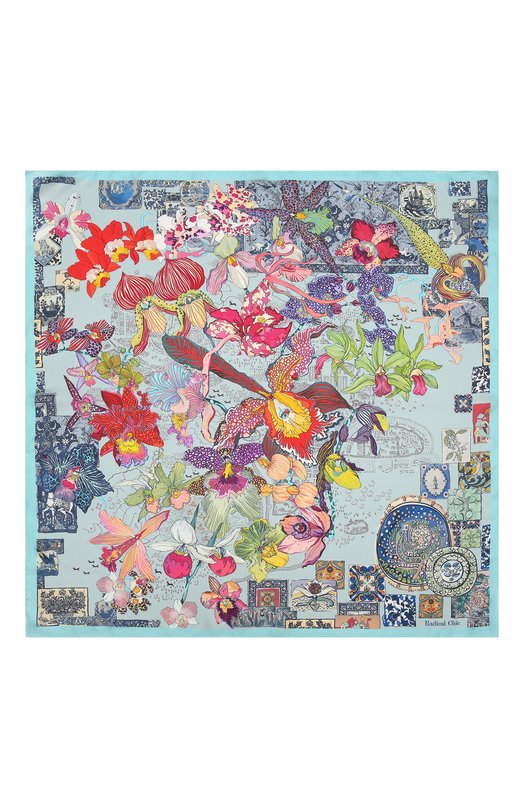 Шелковый платок Orchid’s trip to Moscow Radical Chic 250975.07.02 Голубой  250975.07.02 Фото 5