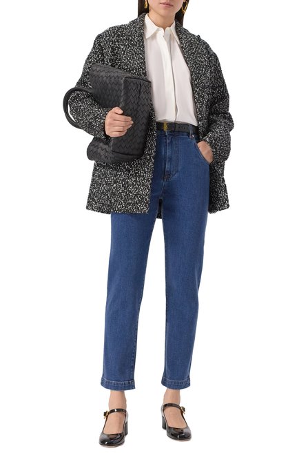 Женские джинсы KITON синего цвета, арт. DJ56103K0930F02 | Фото 2 (Драгоценные камни: Проставлено; Материал внешний: Хлопок; Длина (брюки, джинсы): Стандартные; Материал сплава: Проставлено)