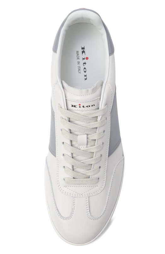 Кожаные кеды Kiton USSA396N01380 Белый  USSA396N01380 Фото 5