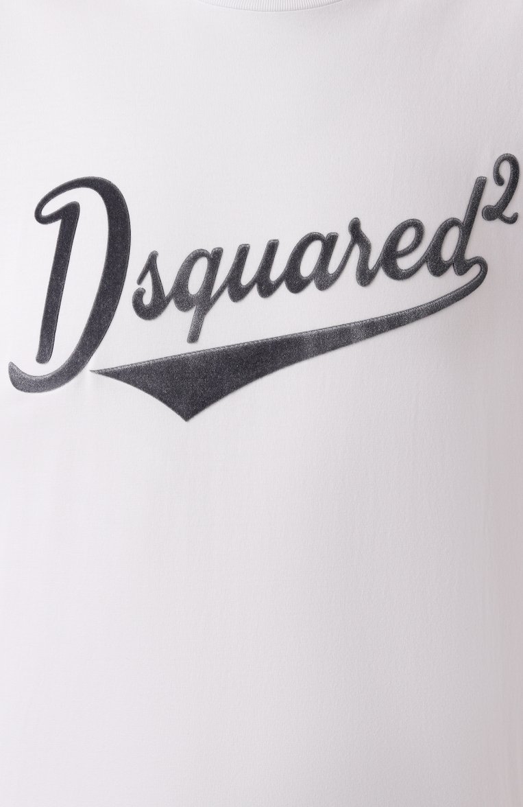 Мужская хлопковая футболка DSQUARED2 белого цвета, арт. S74GD1394/D20020 | Фото 6 (Длина (для топов): Стандартные; Рукава: Короткие; Принт: С принтом; Стили: Кэжуэл; Материал внешний: Хлопок; Мужское Кросс-КТ: Футболка-одежда; Кросс-КТ: Джерси)