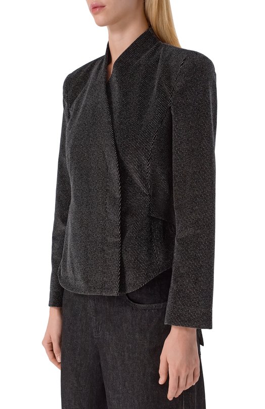 Хлопковый жакет Emporio Armani EW002649/TE16728 Серый  EW002649/TE16728 Фото 3