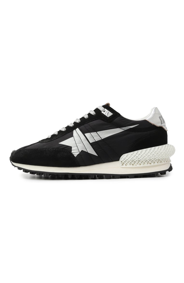 Женские комбинированные кроссовки marathon GOLDEN GOOSE DELUXE BRAND черного цвета, арт. GWF00684.F005675 | Фото 4 (Подошва: Платформа; Материал внутренний: Натуральная кожа; Материал внешний: Текстиль, Натуральная кожа; Кросс-КТ: Низкие; Материал утеплителя: Без утеплителя; Стили: Кэжуэл; Автоматизация состава: Проставлено; Автоматизация ТО: Проставлено)