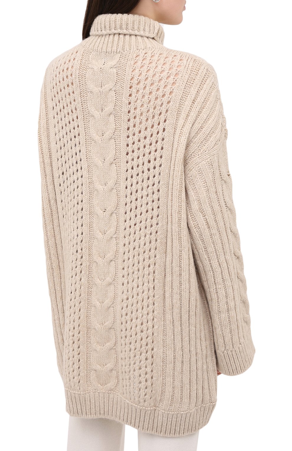 Шерстяной свитер NANUSHKA, арт. DIYA_CREME_CHUNKY CABLE KNIT, фото 4