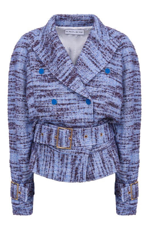 Твидовое полупальто ROWEN ROSE C0AT_RR164_XS/TWEED Голубой C0AT_RR164_XS/TWEED