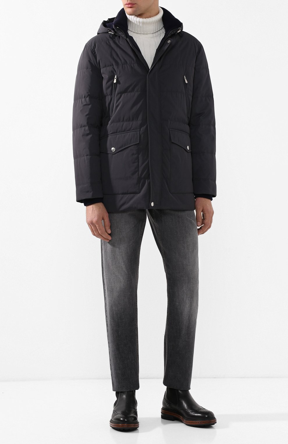 Пуховая куртка на молнии с капюшоном BRUNELLO CUCINELLI, арт. MM4931395, фото 2