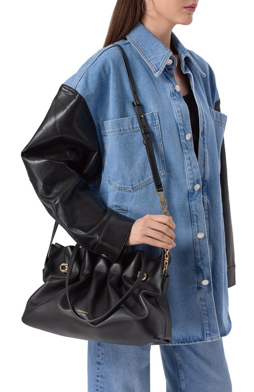 Сумка Soft-Bag medium Ferragamo 219960/783286 Чёрный  219960/783286 Фото 2