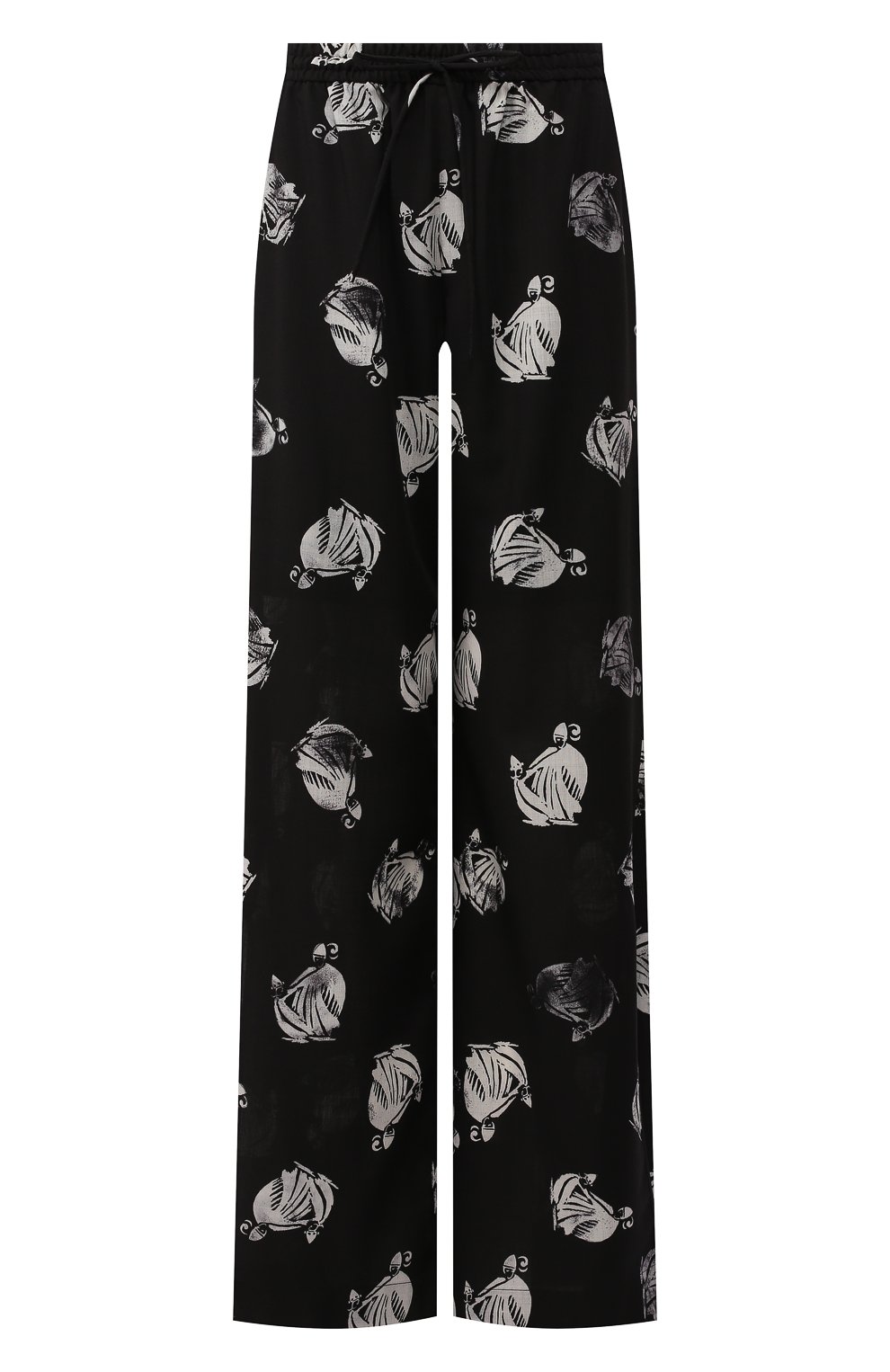 Шерстяные брюки LANVIN черно-белого цвета по цене 77450 руб., арт. RW-TR505I-4172-H19, фото 1 Шерстяные брюки LANVIN, арт. RW-TR505I-4172-H19, фото 1