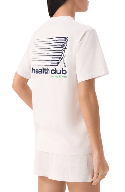 Хлопковая футболка SPORTY AND RICH белого цвета по цене 12150 руб., арт. T011973183WH01, фото 4 Хлопковая футболка SPORTY AND RICH, арт. T011973183WH01, фото 4