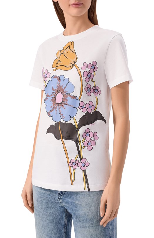 Хлопковая футболка Marni THJE0293PS/USCY78 Белый  THJE0293PS/USCY78 Фото 3