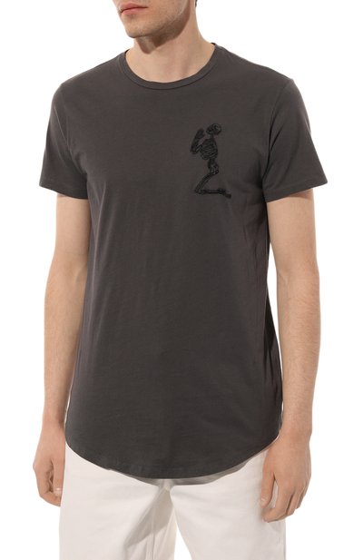 Хлопковая футболка RELIGION темно-серого цвета по цене 3755 руб., арт. MCOPYF30, фото 3 Хлопковая футболка RELIGION, арт. MCOPYF30, фото 3