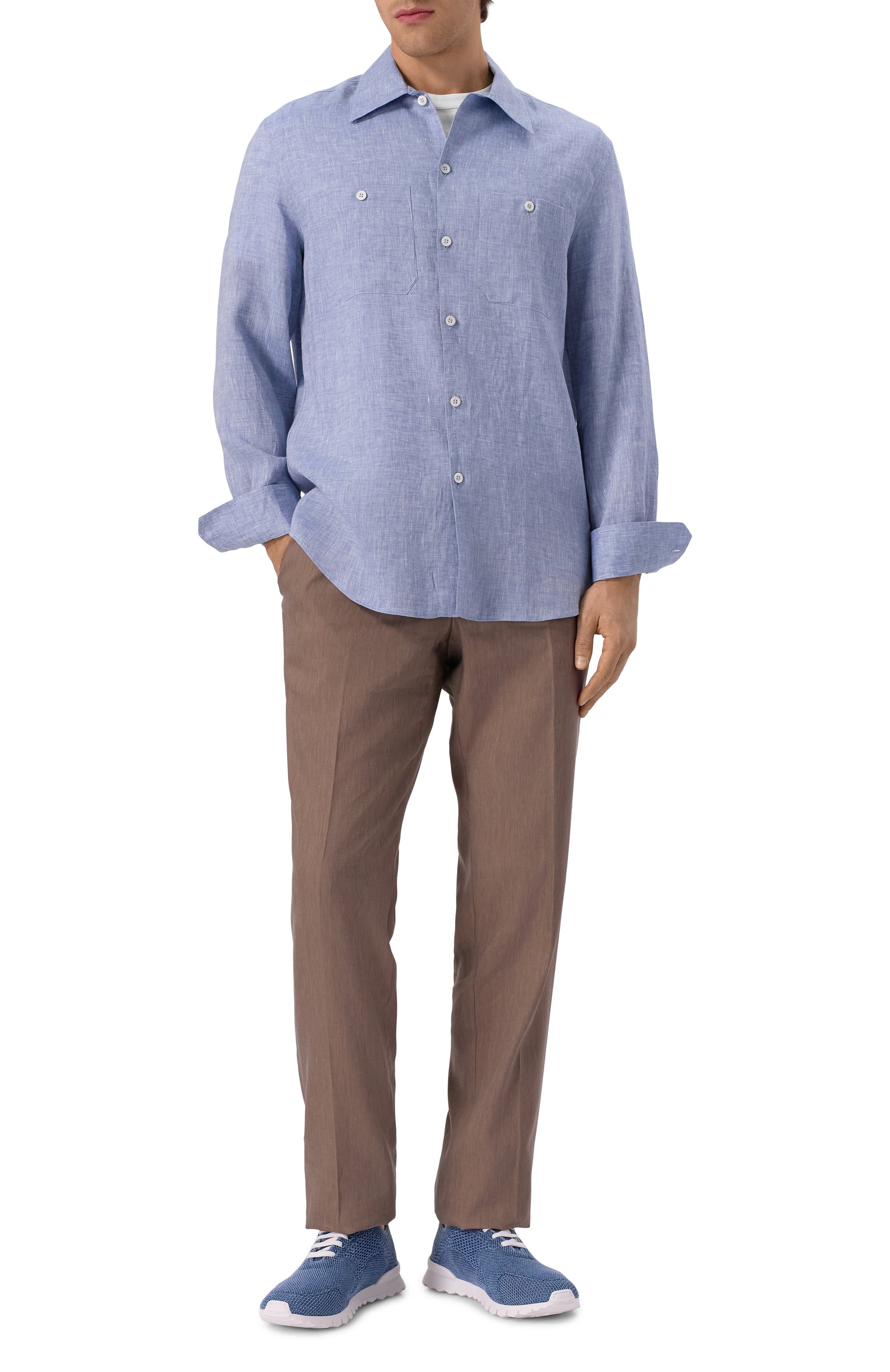 Льняная рубашка BRUNELLO CUCINELLI, арт. MM6840658, фото 2
