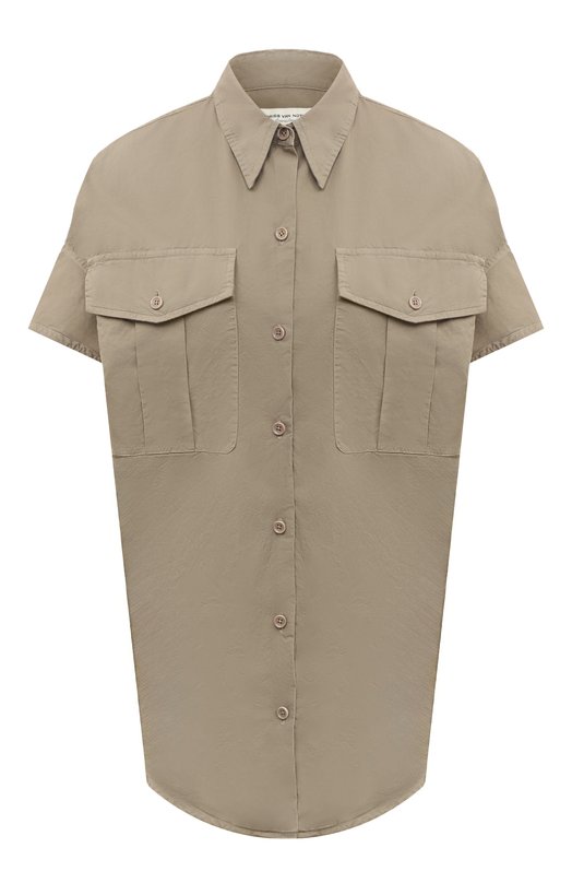 Хлопковая рубашка Dries Van Noten 010705-8130 Хаки 010705-8130