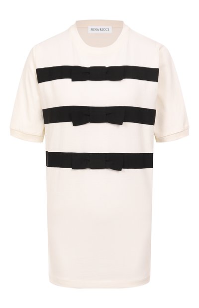 Женская хлопковая футболка NINA RICCI, арт. 25PJT0027/C01094