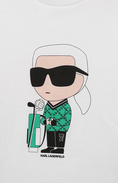 Хлопковая футболка KARL LAGERFELD KIDS белого цвета по цене 7640 руб., арт. Z30052, фото 3 Хлопковая футболка KARL LAGERFELD KIDS, арт. Z30052, фото 3