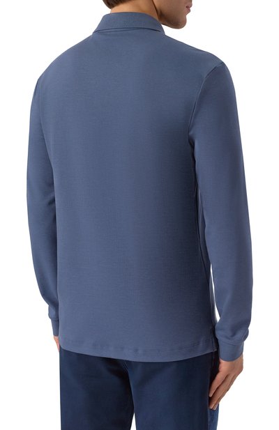 Хлопковое поло BOSS синего цвета по цене 17950 руб., арт. 50468392, фото 4 Хлопковое поло BOSS, арт. 50468392, фото 4