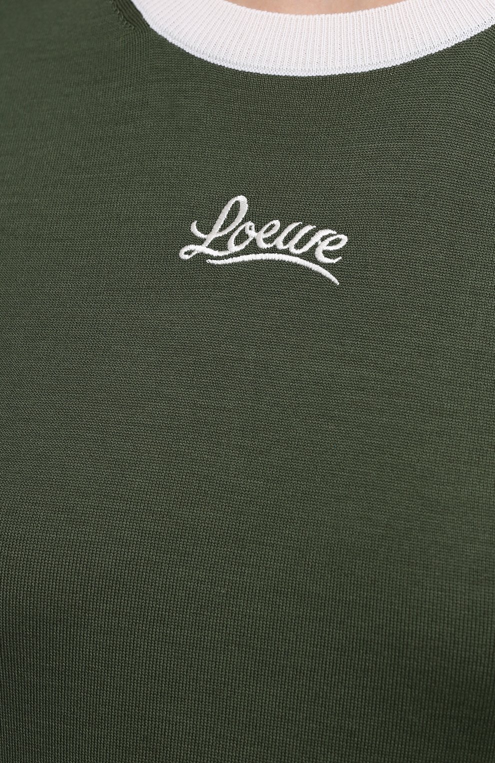 Шерстяной пуловер LOEWE хаки цвета по цене 46950 руб., арт. S817Y14K27, фото 5 Шерстяной пуловер LOEWE, арт. S817Y14K27, фото 5
