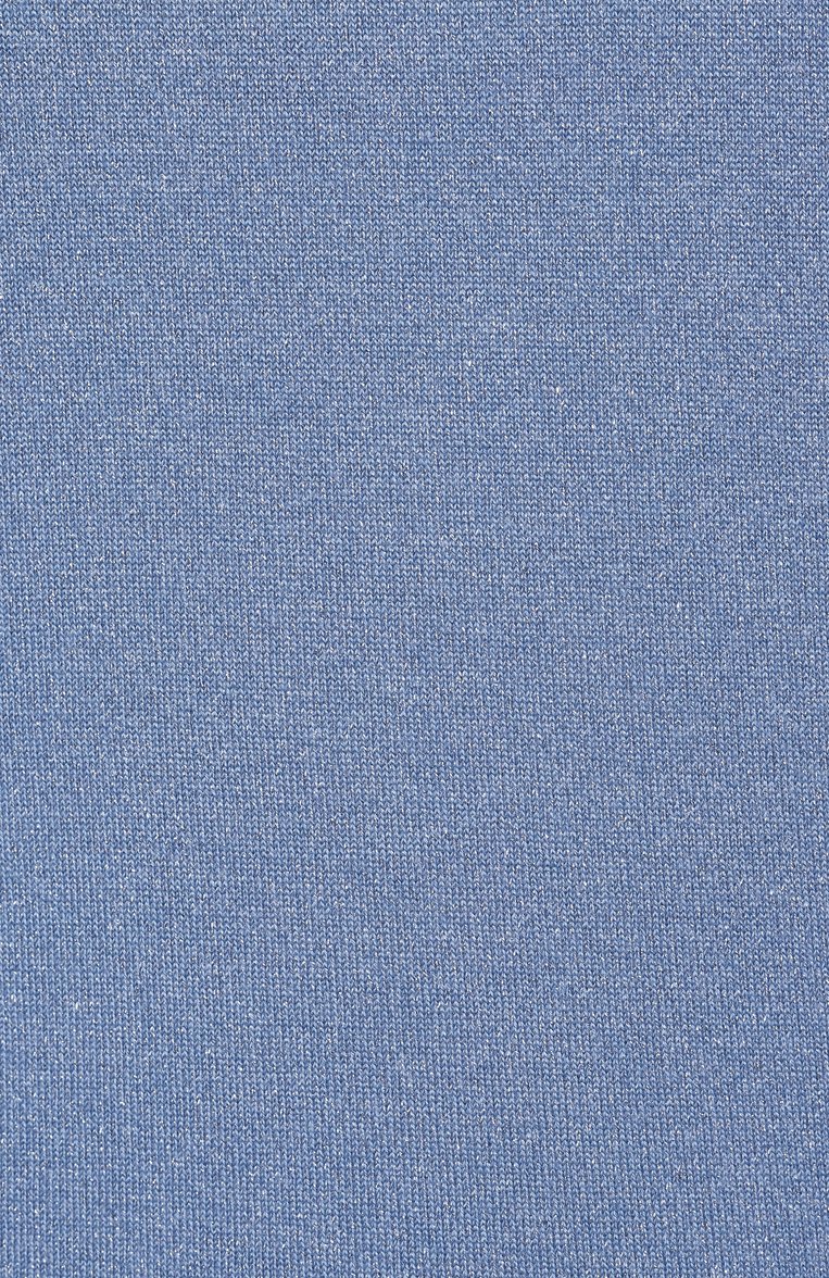 Женская футболка из кашемира и шелка BRUNELLO CUCINELLI голубого цвета, арт. M41810000 | Фото 6 (Материал внешний: Кашемир, Шерсть; Длина (для топов): Стандартные; Рукава: Короткие; Стили: Кэжуэл; Женское Кросс-КТ: Пуловер-одежда; Автоматизация состава: Проставлено; Автоматизация ТО: Проставлено; Принт: Без принта)