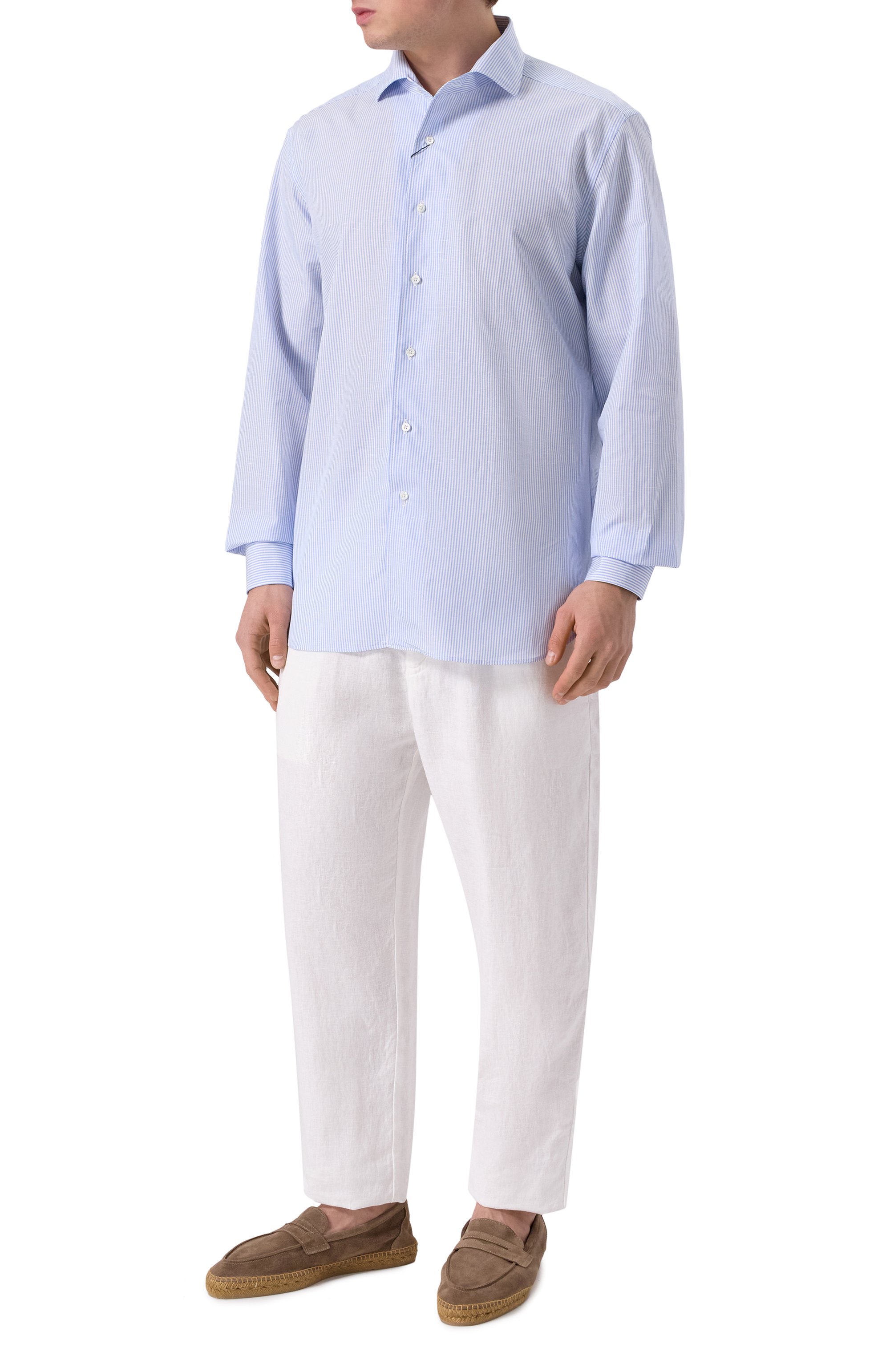 Рубашка из хлопка и льна CORNELIANI, арт. 25P156-2511239, фото 2