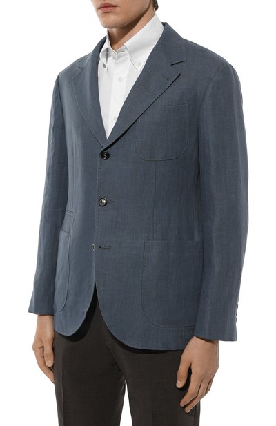 Льняной пиджак BRUNELLO CUCINELLI, арт. MB4207BNDP, фото 4