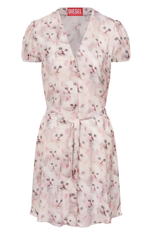 Платье из вискозы D-Ollish Diesel A19594/0GIBV Розовый A19594/0GIBV