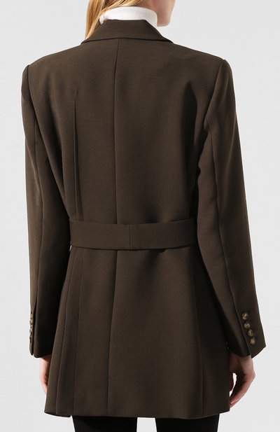 Жакет с поясом REJINA PYO хаки цвета по цене 59950 руб., арт. B085/W00L D0UBLE-FACE TWILL, фото 4 Жакет с поясом REJINA PYO, арт. B085/W00L D0UBLE-FACE TWILL, фото 4