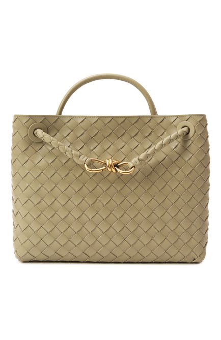 Женская сумка andiamo medium BOTTEGA VENETA светло-зеленого цвета, арт. 766016/VCPP1 | Фото 1 (Материал сплава: Проставлено; Ремень/цепочка: На ремешке; Драгоценные камни: Проставлено; Размер: medium; Материал: Натуральная кожа)