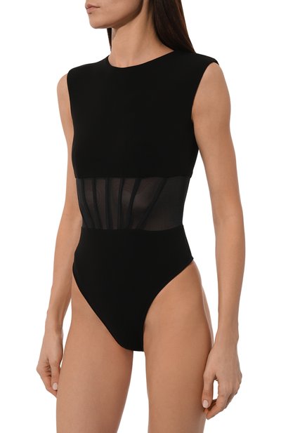 Боди из вискозы ALEXANDER MCQUEEN черного цвета по цене 131000 руб., арт. 753598, фото 3 Боди из вискозы ALEXANDER MCQUEEN, арт. 753598, фото 3
