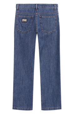 Детские джинсы DOLCE & GABBANA синего цвета, арт. L42F75/LDC67/8-14 | Фото 2 (Нос: Не проставлено; Материал сплава: Проставлено; Детали: Потертости; Материал внешний: Хлопок; Ростовка одежда: 8 лет | 128 см, 13 - 15 лет | 158 см, 10 - 11 лет | 140 - 146см)