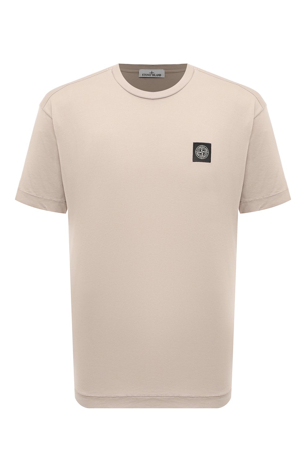 Хлопковая футболка STONE ISLAND бежевого цвета по цене 22600 руб., арт. 24113V0092, фото 1 Хлопковая футболка STONE ISLAND, арт. 24113V0092, фото 1