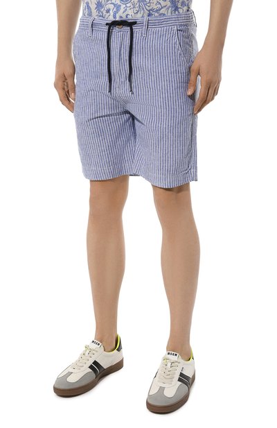 Шорты из хлопка и льна LA MARTINA синего цвета по цене 15200 руб., арт. YMB005/TW517, фото 3 Шорты из хлопка и льна LA MARTINA, арт. YMB005/TW517, фото 3