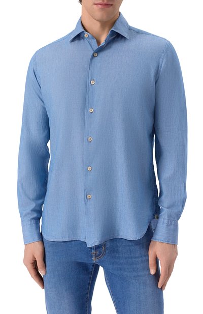 Хлопковая рубашка ALESSANDRO GHERARDI голубого цвета по цене 27850 руб., арт. REGENT5/7453, фото 3 Хлопковая рубашка ALESSANDRO GHERARDI, арт. REGENT5/7453, фото 3