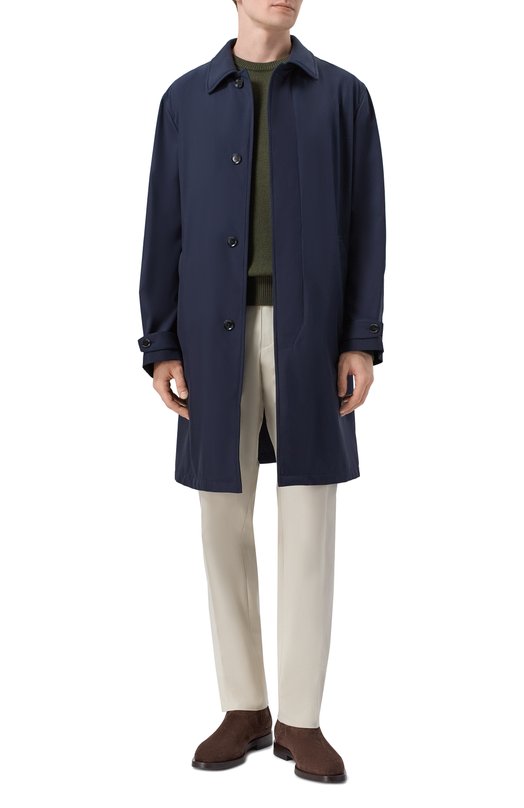 Шелковый плащ Brioni S0S60L/PD402 Синий  S0S60L/PD402 Фото 2