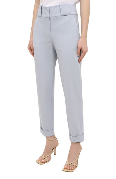Шерстяные брюки GIORGIO ARMANI голубого цвета по цене 109500 руб., арт. 1SHPP0G5/T01HK, фото 3 Шерстяные брюки GIORGIO ARMANI, арт. 1SHPP0G5/T01HK, фото 3