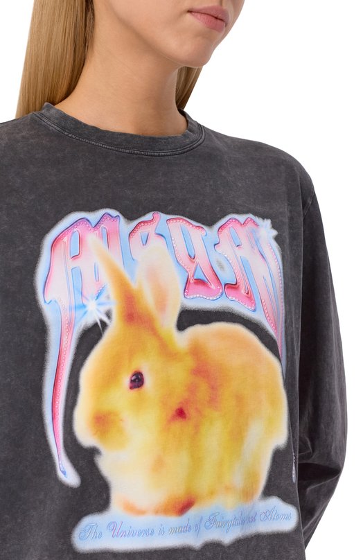 Хлопковый лонгслив MSGM 3941MDM107SE/257589 Серый  3941MDM107SE/257589 Фото 5