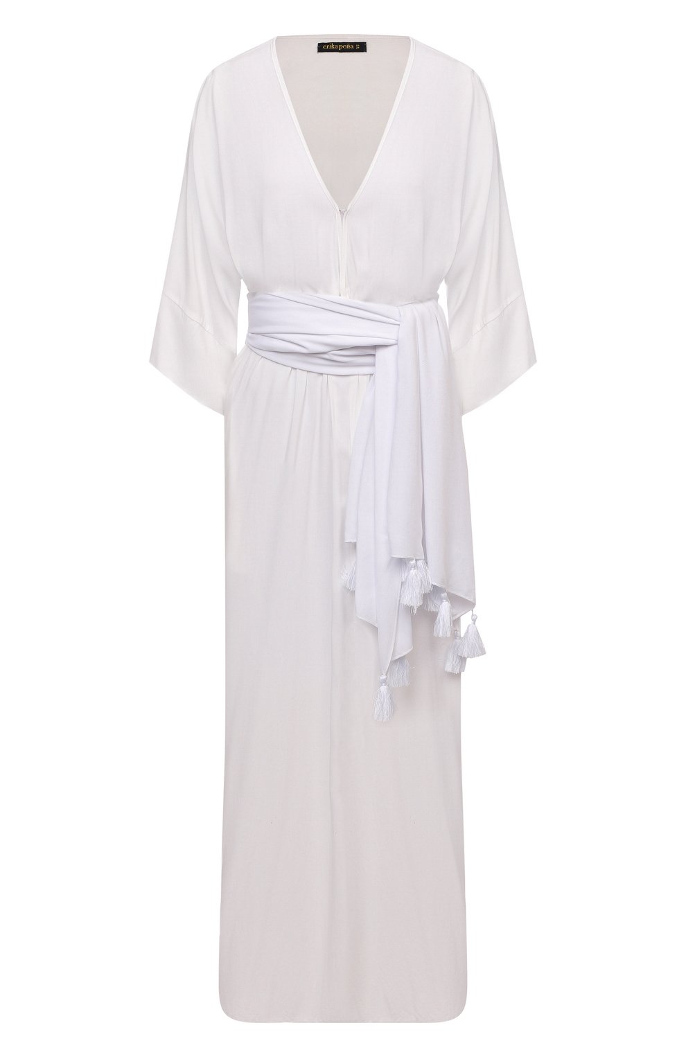 Туника из вискозы ERIKA PENA кремового цвета по цене 32950 руб., арт. VER0MAXIDRESS/CREAM, фото 1 Туника из вискозы ERIKA PENA, арт. VER0MAXIDRESS/CREAM, фото 1