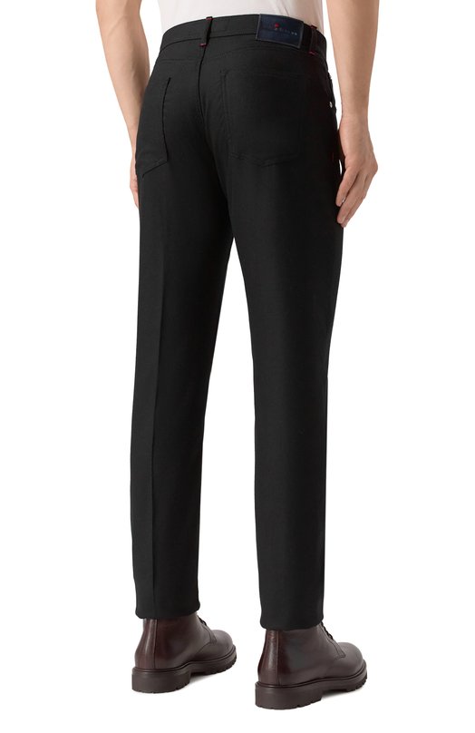 Шерстяные брюки Kiton UPNJSK0124G08 Чёрный  UPNJSK0124G08 Фото 4