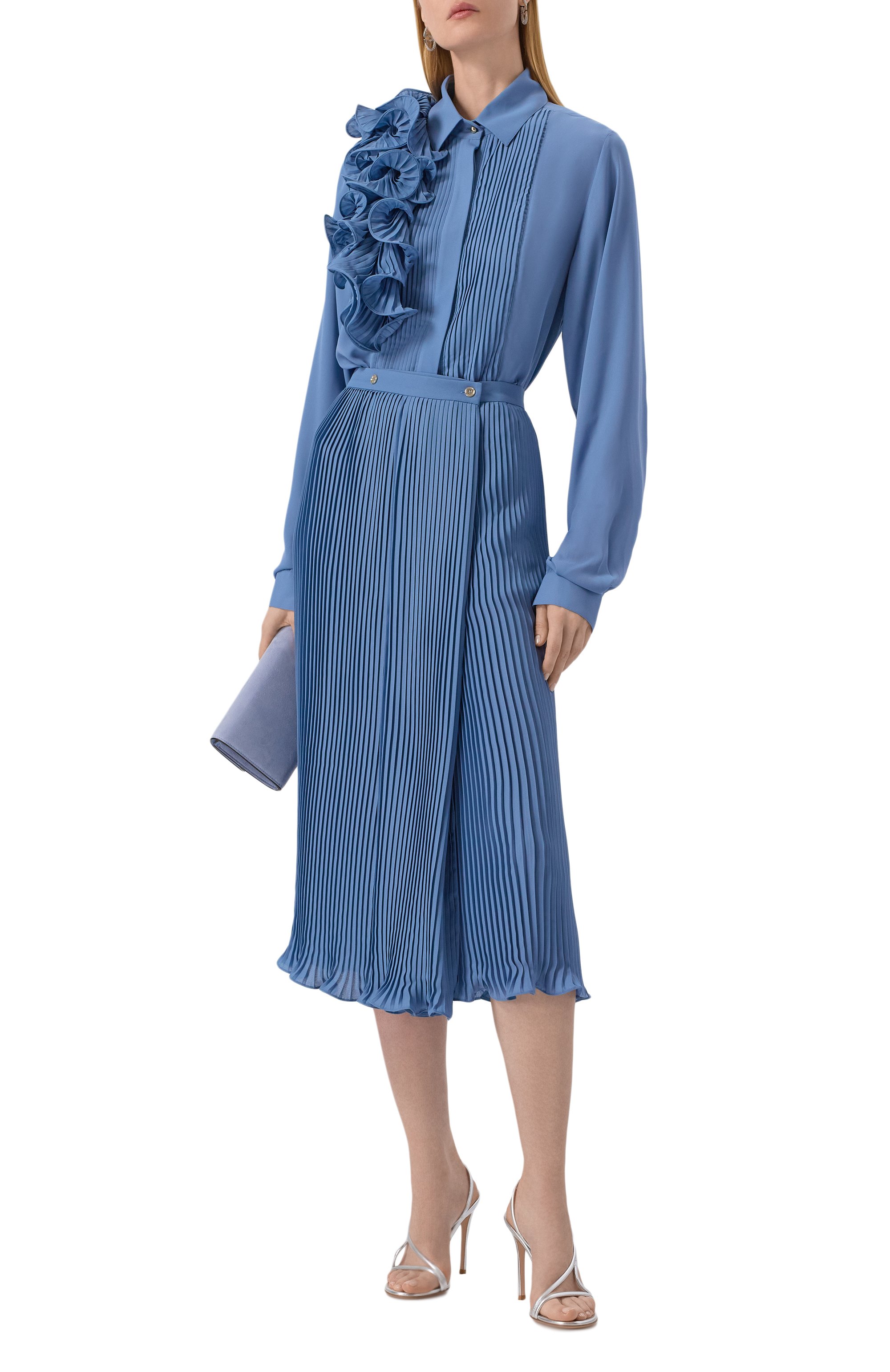 Блузка ELIE SAAB голубого цвета по цене 135000 руб., арт. SH119/CH001, фото 2 Блузка ELIE SAAB, арт. SH119/CH001, фото 2