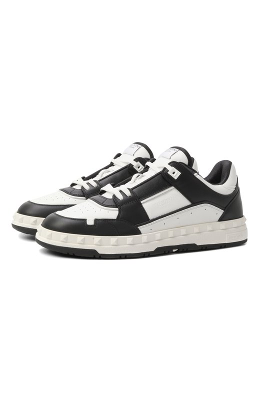 Кожаные кеды Freedots Valentino 7Y2S0H43/RDG Чёрно-белый 7Y2S0H43/RDG