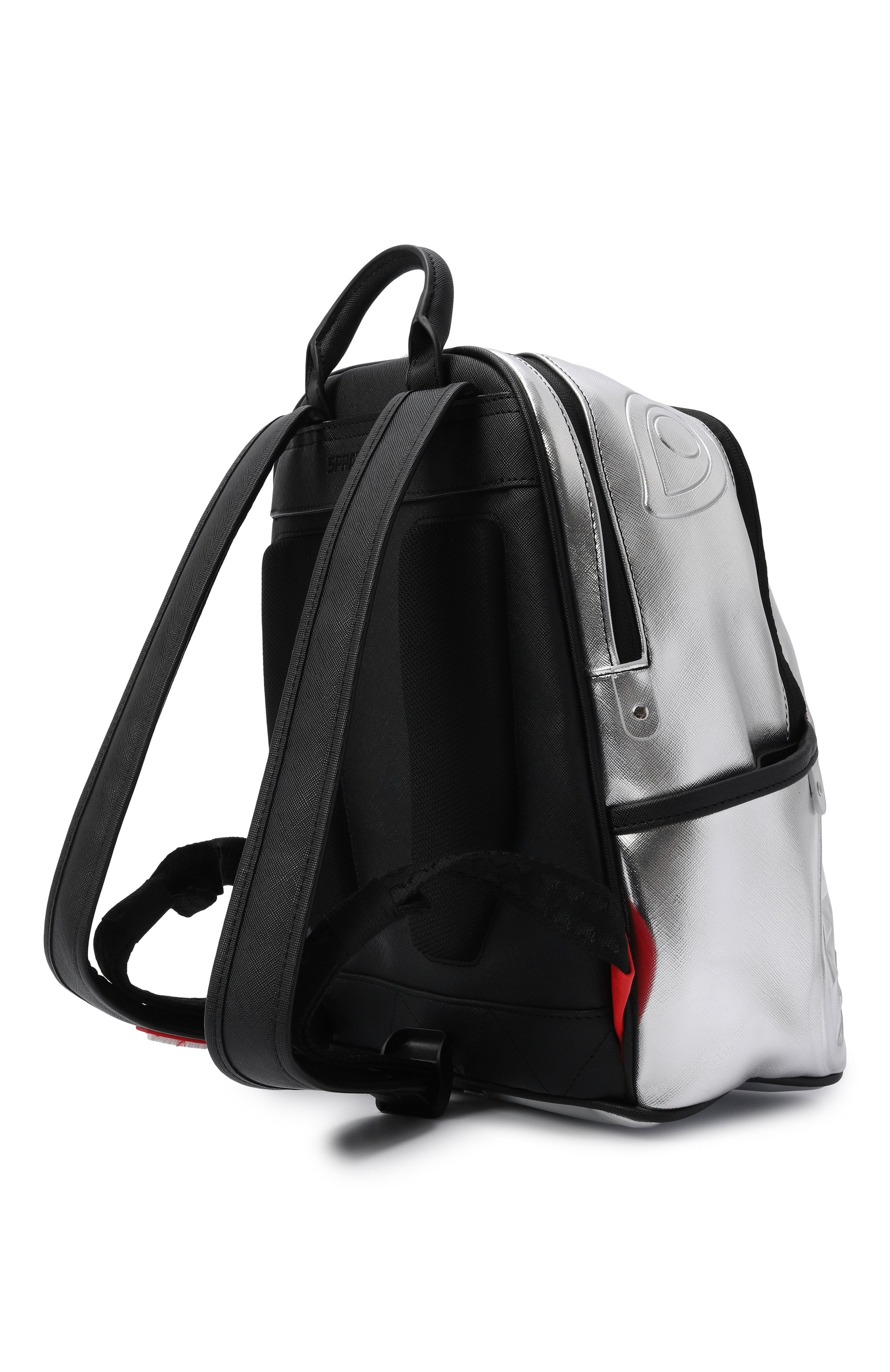 Рюкзак silver side drip black check SPRAYGROUND серебряного цвета по цене 19950 руб., арт. 910B8922NSZ/SILVER SIDE DRIP BLACK CHECK SAVAGE BA, фото 2 Рюкзак silver side drip black check SPRAYGROUND, арт. 910B8922NSZ/SILVER SIDE DRIP BLACK CHECK SAVAGE BA, фото 2