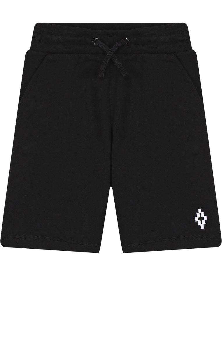 Детские хлопковые шорты на кулиске MARCELO BURLON KIDS OF MILAN черного цвета, арт. B/MB/3207/0020 | Фото 1 (Статус проверки: Проверена категория, Проверено; Материал внешний: Хлопок; Мальчики Кросс-КТ: Шорты-одежда; Нос: Не проставлено; Ростовка одежда: 10 - 11 лет | 140 - 146см, 12 лет | 152 см, 13 - 15 лет | 158 см, 4 года | 104 см, 6 лет | 116 см, 8 лет | 128 см)